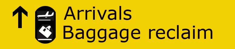 Указатель Arrivals / Baggage reclaim